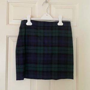 J Crew Plaid Green Skirt